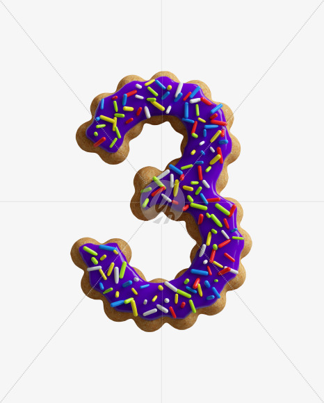 3 from ABC Cookie on Yellow Images Creative Fonts - S45773