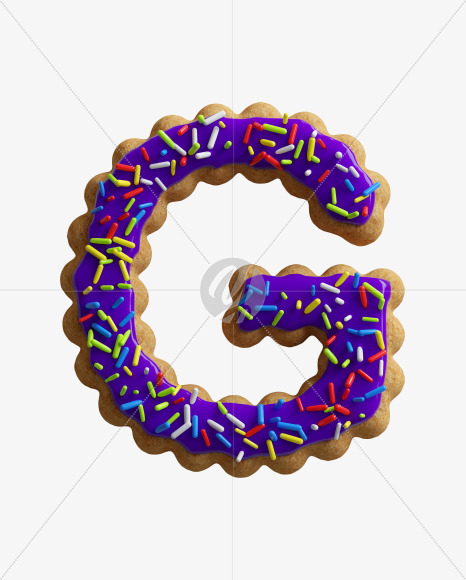 Letter G from ABC Cookie on Yellow Images Creative Fonts - S45751