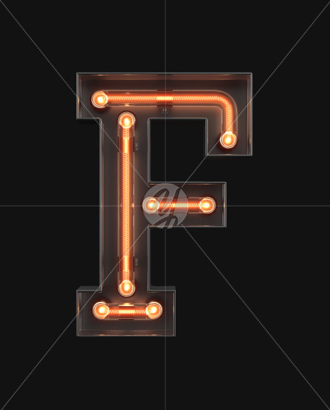 Neon Alphabet F from Neon Alphabet on Yellow Images Creative Fonts - S45843