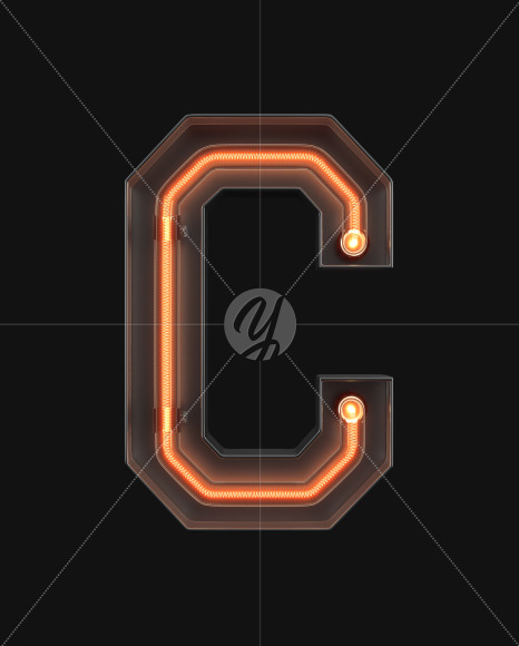 Neon Alphabet C from Neon Alphabet on Yellow Images Creative Fonts - S45840