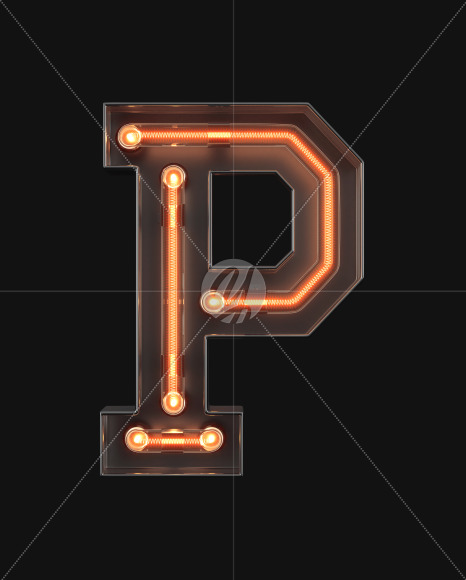 Neon Alphabet P from Neon Alphabet on Yellow Images Creative Fonts - S45853