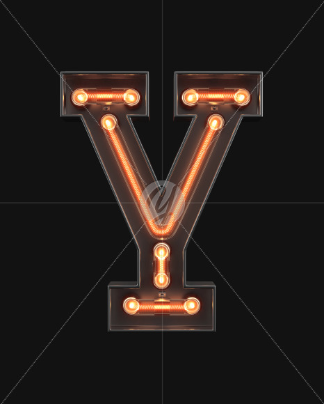 Neon Alphabet Y