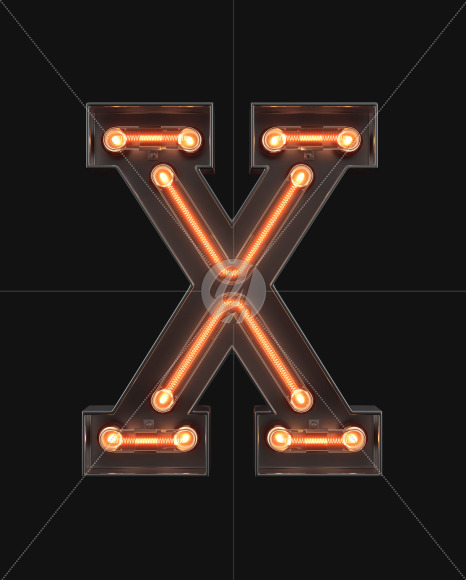 Neon Alphabet X