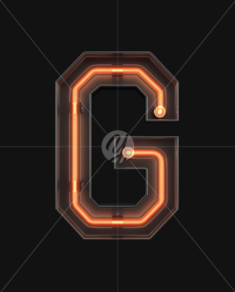 Neon Alphabet G from Neon Alphabet on Yellow Images Creative Fonts - S45844