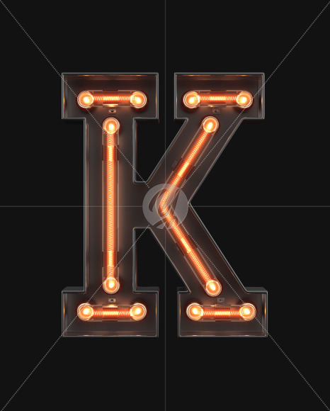 Neon Alphabet K from Neon Alphabet on Yellow Images Creative Fonts - S45848