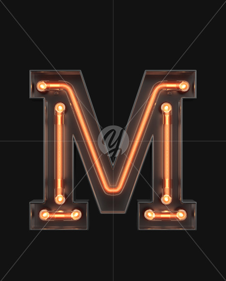 Neon Alphabet M from Neon Alphabet on Yellow Images Creative Fonts - S45850