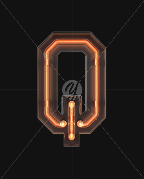 Neon Alphabet Q