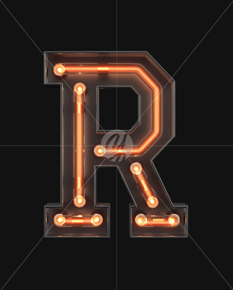 Neon Alphabet R from Neon Alphabet on Yellow Images Creative Fonts - S45855