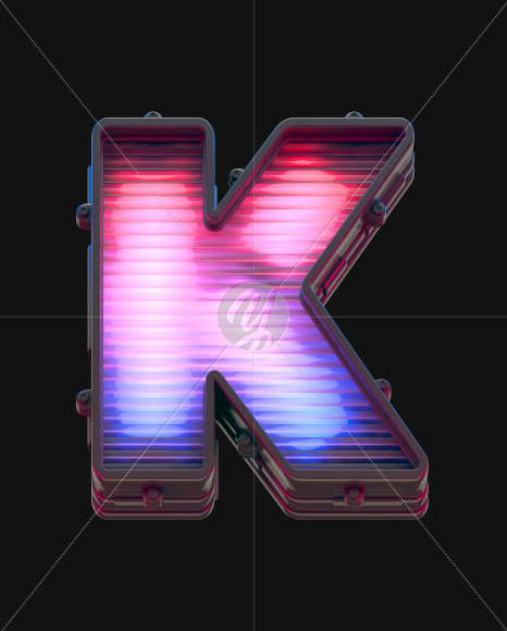 Letter K from Board light alphabet on Yellow Images Creative Fonts - S46111