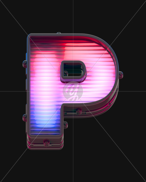 Letter P from Board light alphabet on Yellow Images Creative Fonts - S46116