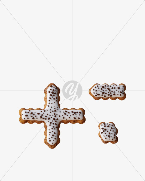 symbols from Cookie with chocolate pieces alphabet on Yellow Images Creative Fonts - S46309