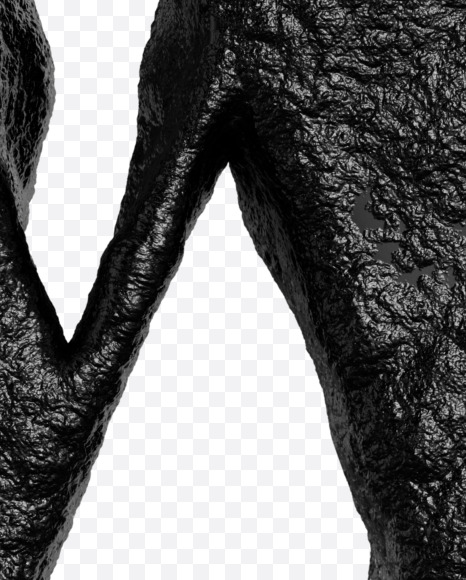 w lowercase from Black stone alphabet on Yellow Images Creative Fonts - S46405