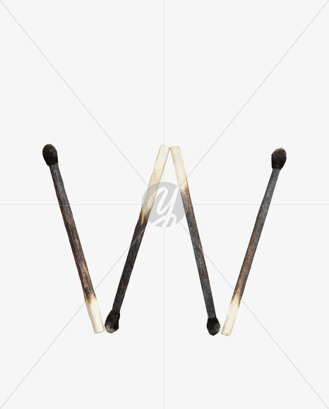 Letter W from Matches Font on Yellow Images Creative Fonts - S46622