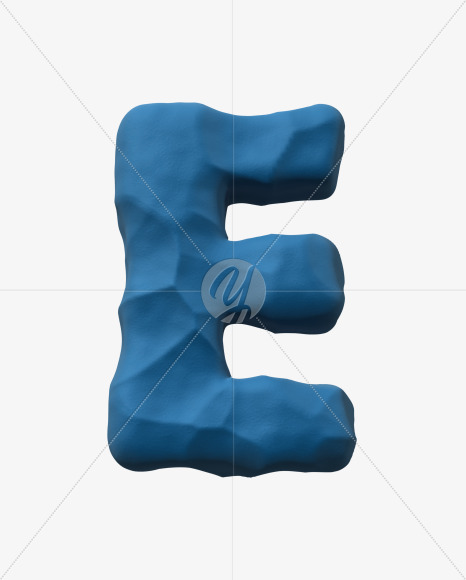 Letter E from Kids Plasticine alphabet on Yellow Images Creative Fonts - S46924