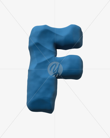 Letter F from Kids Plasticine alphabet on Yellow Images Creative Fonts - S46925