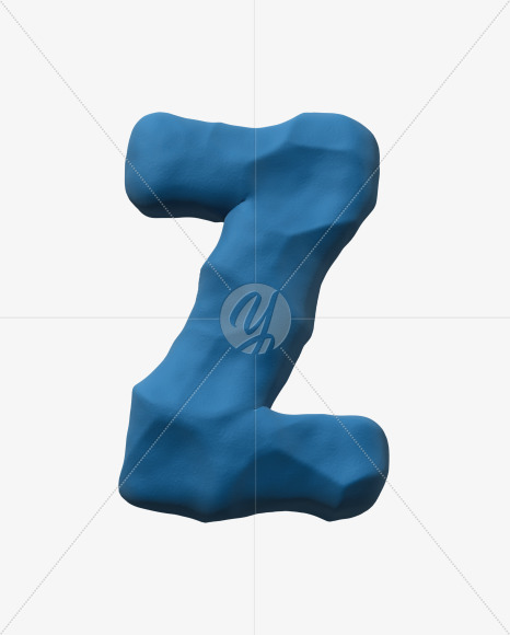 Letter Z from Kids Plasticine alphabet on Yellow Images Creative Fonts - S46945