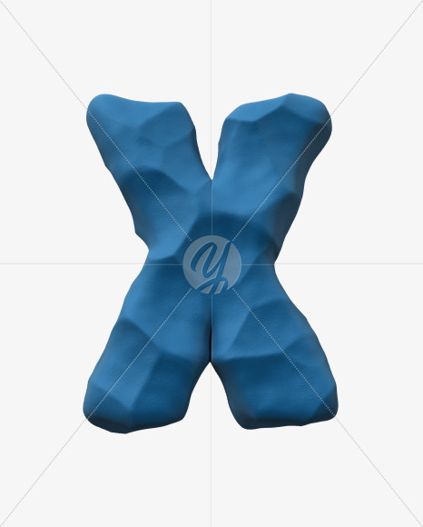 Letter X from Kids Plasticine alphabet on Yellow Images Creative Fonts - S46943