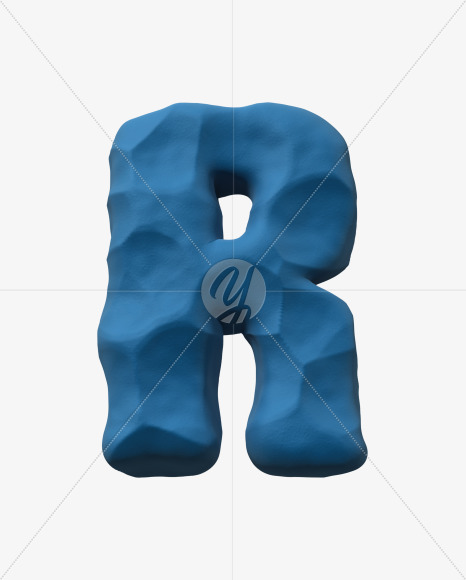 Letter R from Kids Plasticine alphabet on Yellow Images Creative Fonts - S46937