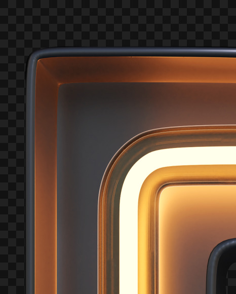 Letter D from Neon Light alphabet on Yellow Images Creative Fonts - S47092