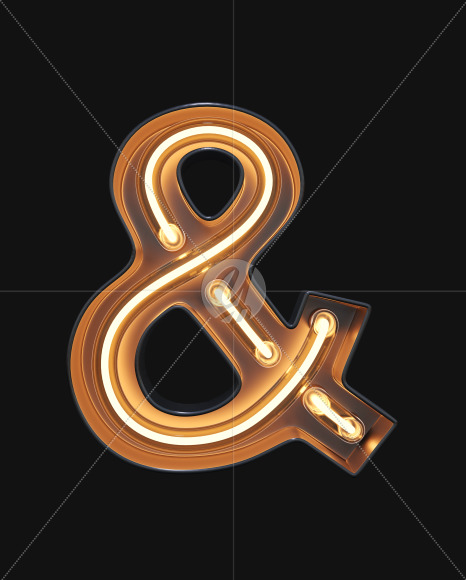 & from Neon Light alphabet on Yellow Images Creative Fonts - S47126