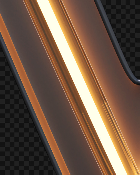 Letter V from Neon Light alphabet on Yellow Images Creative Fonts - S47110