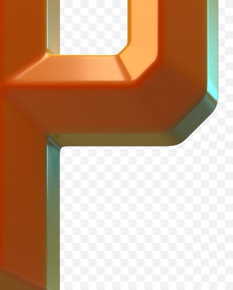 Letter P from Edged font on Yellow Images Creative Fonts - S48040