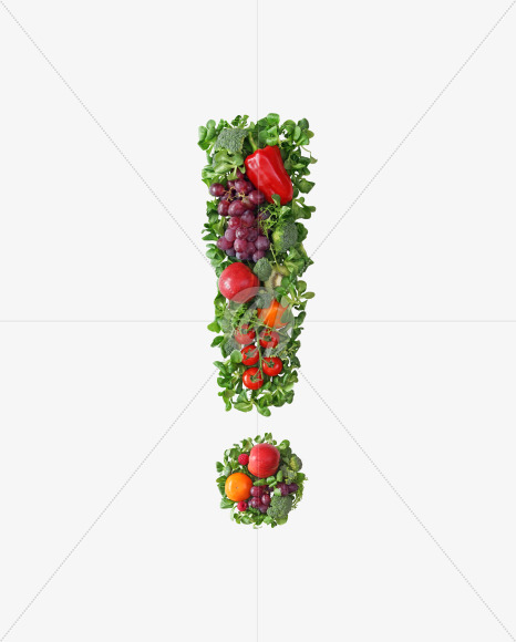 ! from Fruit and vegetable alphabet on Yellow Images Creative Fonts - S48232