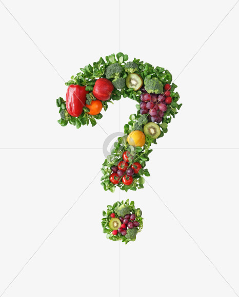 ? from Fruit and vegetable alphabet on Yellow Images Creative Fonts - S48231