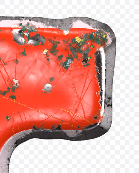 Letter T from Red brushed metal alphabet on Yellow Images Creative Fonts - S48302