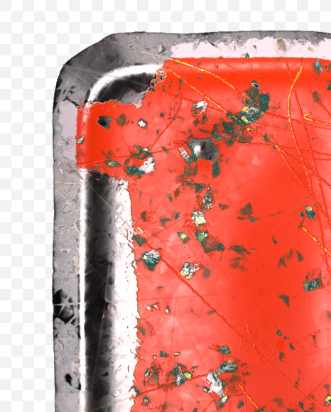 Letter K from Red brushed metal alphabet on Yellow Images Creative Fonts - S48293