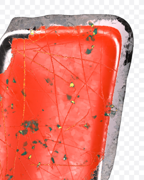 Letter W from Red brushed metal alphabet on Yellow Images Creative Fonts - S48305