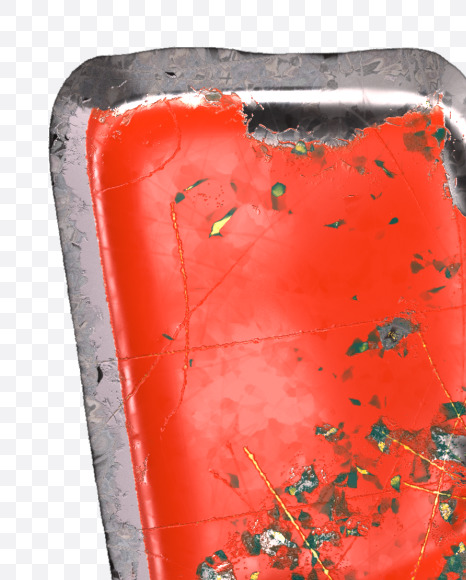 Letter V from Red brushed metal alphabet on Yellow Images Creative Fonts - S48304