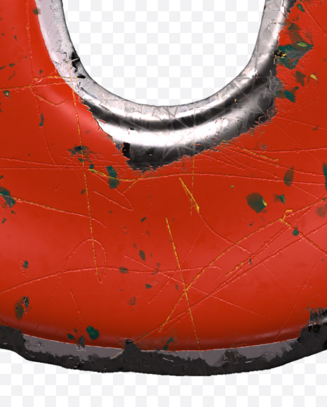 9 from Red brushed metal alphabet on Yellow Images Creative Fonts - S48318