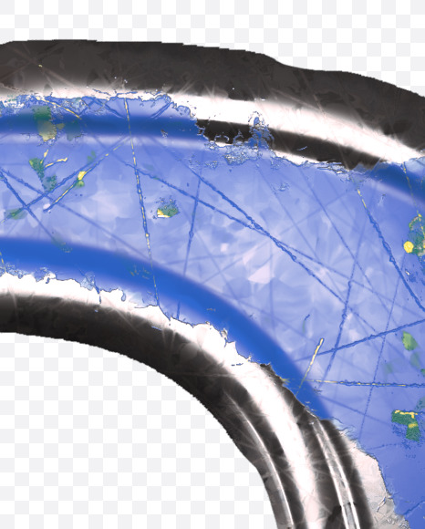 Letter P from Blue brushed metal Alphabet on Yellow Images Creative Fonts - S48553