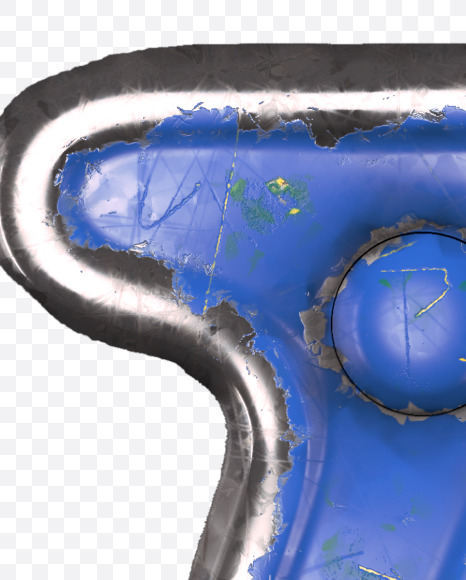 Letter V from Blue brushed metal Alphabet on Yellow Images Creative Fonts - S48559