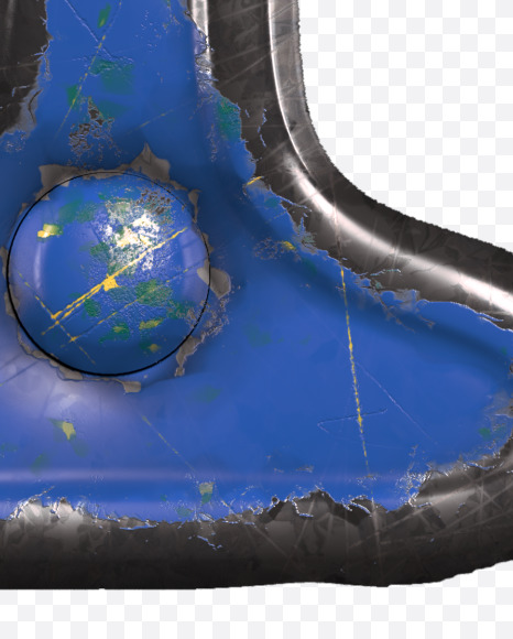 Letter M from Blue brushed metal Alphabet on Yellow Images Creative Fonts - S48550