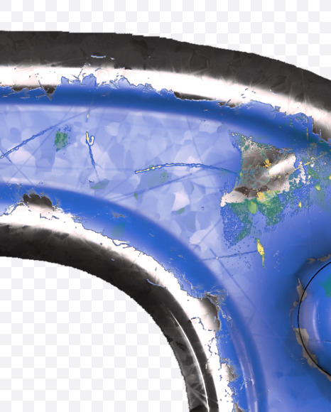 Letter B from Blue brushed metal Alphabet on Yellow Images Creative Fonts - S48539