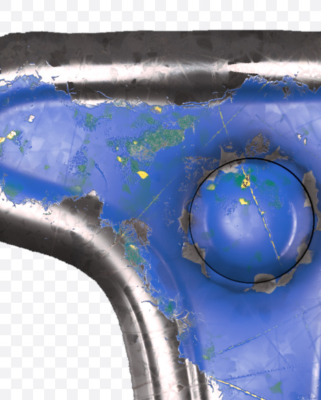 Letter U from Blue brushed metal Alphabet on Yellow Images Creative Fonts - S48558