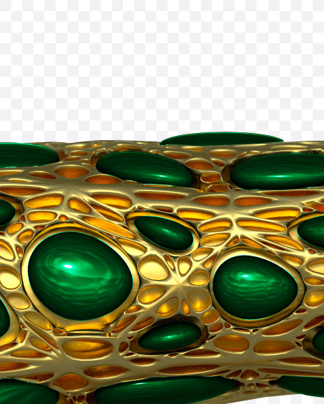 Letter F from Gold and malachite Alphabet on Yellow Images Creative Fonts - S48594