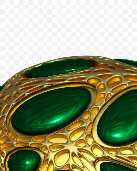 heart from Gold and malachite Alphabet on Yellow Images Creative Fonts - S48628