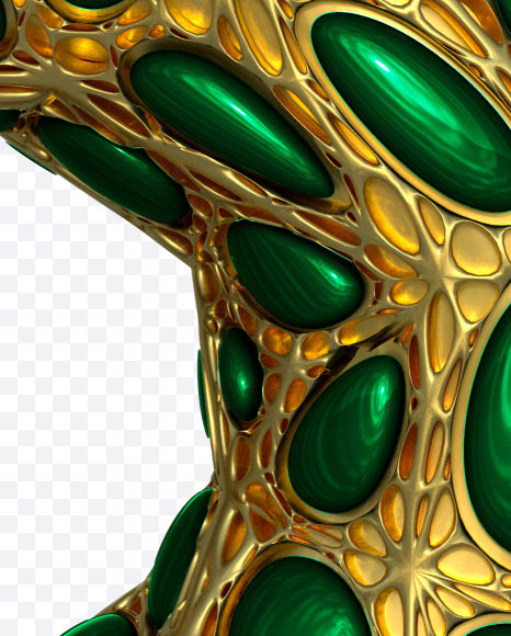 8 from Gold and malachite Alphabet on Yellow Images Creative Fonts - S48622