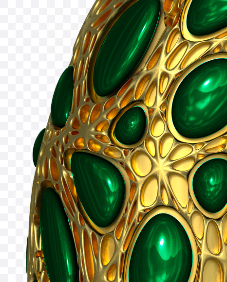 Letter C from Gold and malachite Alphabet on Yellow Images Creative Fonts - S48591