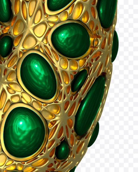 Letter D from Gold and malachite Alphabet on Yellow Images Creative Fonts - S48592