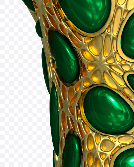 Letter Y from Gold and malachite Alphabet on Yellow Images Creative Fonts - S48613