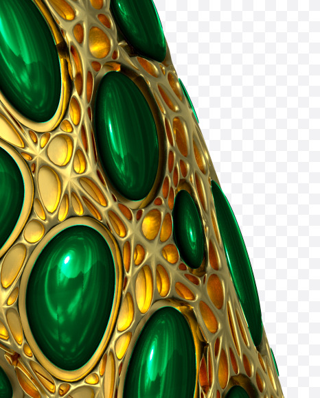 Letter A from Gold and malachite Alphabet on Yellow Images Creative Fonts - S48589