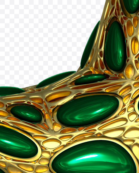 Letter H from Gold and malachite Alphabet on Yellow Images Creative Fonts - S48596