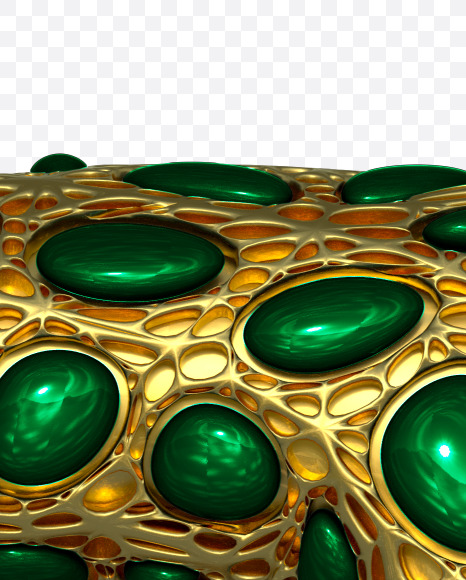 7 from Gold and malachite Alphabet on Yellow Images Creative Fonts - S48621