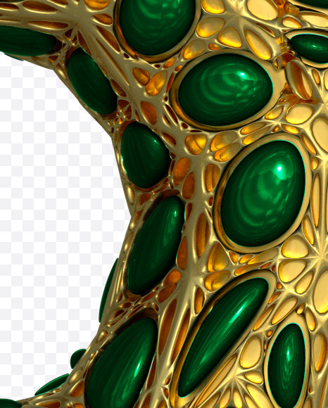 5 from Gold and malachite Alphabet on Yellow Images Creative Fonts - S48619