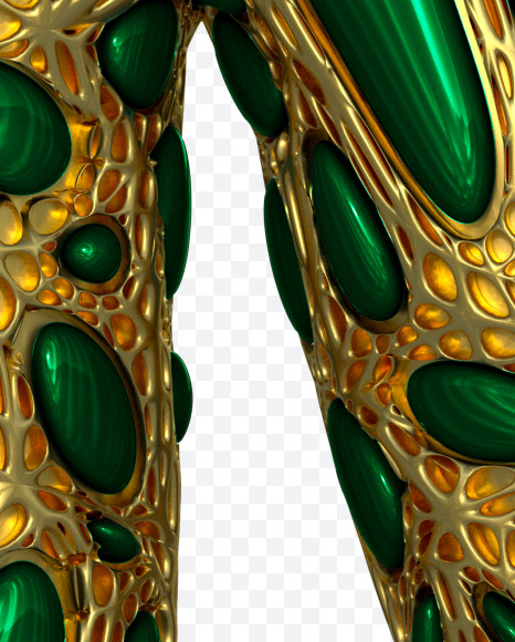 Letter M from Gold and malachite Alphabet on Yellow Images Creative Fonts - S48601