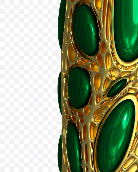 Letter I from Gold and malachite Alphabet on Yellow Images Creative Fonts - S48597